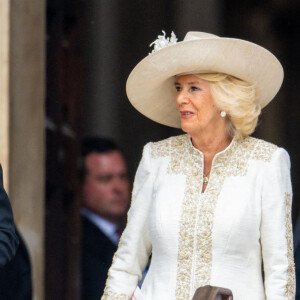 Le prince Charles, prince de Galles, et Camilla Parker Bowles, duchesse de Cornouailles - Les membres de la famille royale et les invités lors de la messe célébrée à la cathédrale Saint-Paul de Londres, dans le cadre du jubilé de platine (70 ans de règne) de la reine Elisabeth II d'Angleterre. Londres, le 3 juin 2022. 