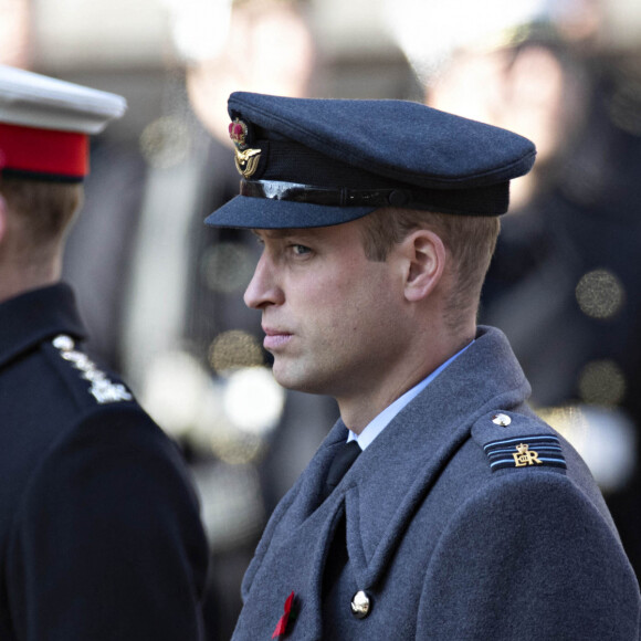 Le prince Harry, duc de Sussex, le prince William, duc de Cambridge - La famille royale d'Angleterre lors du National Service of Remembrance à Londres le 10 novembre 2019. 