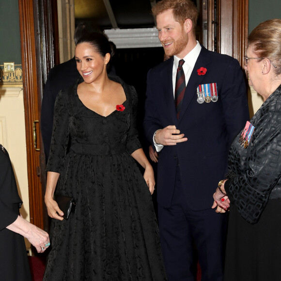 Le prince Harry, duc de Sussex, et Meghan Markle, duchesse de Sussex - La famille royale assiste au Royal British Legion Festival of Remembrance au Royal Albert Hall à Kensington, Londres, le 9 novembre 2019. 