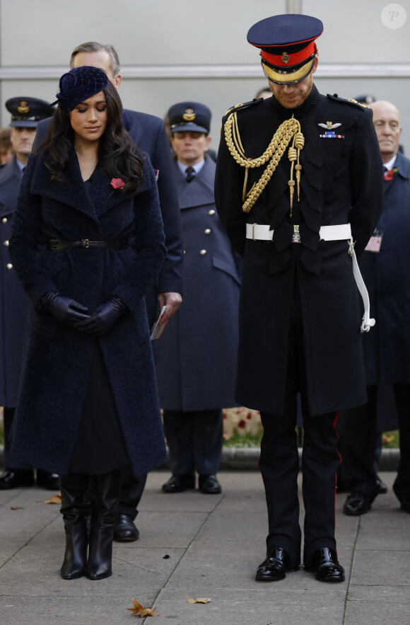 Le prince Harry, duc de Sussex, et Meghan Markle, duchesse de Sussex, assistent au 91ème 'Remembrance Day', une cérémonie d'hommage à tous ceux qui sont battus pour la Grande-Bretagne, à Westminster Abbey, le 7 novembre 2019. 