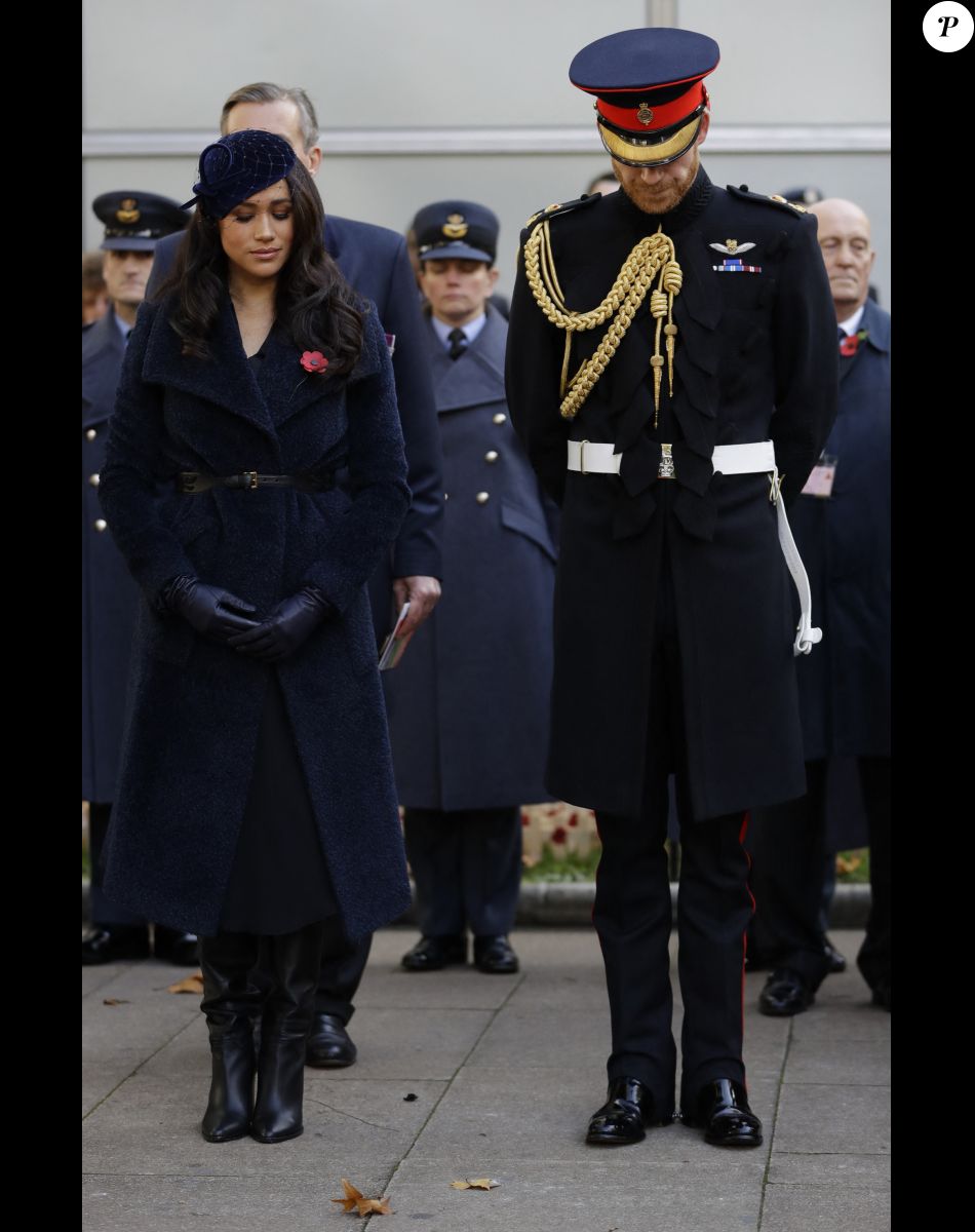 Le prince Harry, duc de Sussex, et Meghan Markle, duchesse de Sussex, assistent au 91ème 'Remembrance Day', une cérémonie d'hommage à tous ceux qui sont battus pour la Grande-Bretagne, à Westminster Abbey, le 7 novembre 2019.