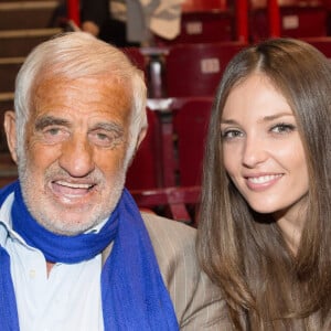 Exclusif - Jean-Paul Belmondo et sa petite fille Annabelle - People au concert de Johnny Hallyday au POPB de Bercy a Paris - Jour 2. Le 15 juin 2013