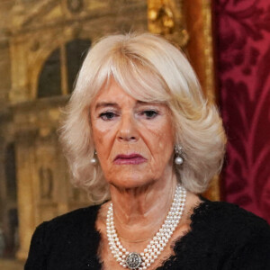 Le prince William, prince de Galles, la reine consort Camilla Parker Bowles, Penny Mordaunt - Personnalités lors de la cérémonie du Conseil d'Accession au palais Saint-James à Londres, pour la proclamation du roi Charles III d'Angleterre.