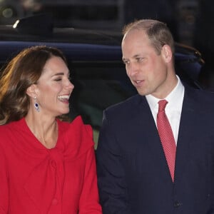 Le prince William, duc de Cambridge, et Catherine (Kate) Middleton, duchesse de Cambridge, assistent au service de chant communautaire Together At Christmas à l'abbaye de Westminster, à Londrtes, Royaume Uni, le 8 décembre 2021. 