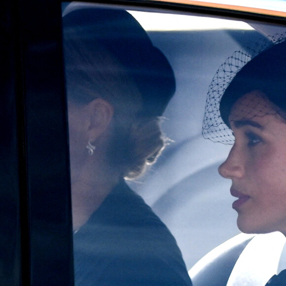 Meghan Markle, duchesse de Sussex - Procession cérémonielle du cercueil de la reine Elizabeth II, du palais de Buckingham à Westminster Hall à Londres, Royaume Uni, le 14 septembre 2022.