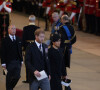 Le prince Harry, duc de Sussex, le prince Andrew, duc d'York, Meghan Markle, duchesse de Sussex - Intérieur - Procession cérémonielle du cercueil de la reine Elisabeth II du palais de Buckingham à Westminster Hall à Londres. Le 14 septembre 2022