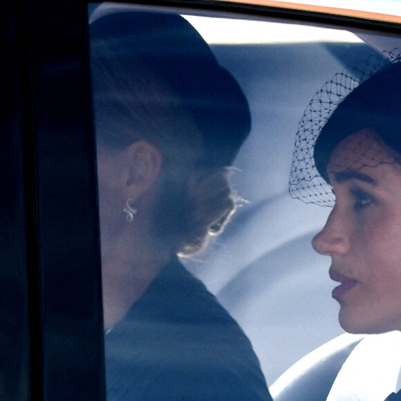 Meghan Markle, duchesse de Sussex - Procession cérémonielle du cercueil de la reine Elisabeth II du palais de Buckingham à Westminster Hall à Londres, Royaume Uni, le 14 septembre 2022. 