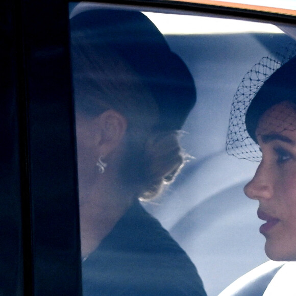 Meghan Markle, duchesse de Sussex - Procession cérémonielle du cercueil de la reine Elisabeth II du palais de Buckingham à Westminster Hall à Londres, Royaume Uni, le 14 septembre 2022. 