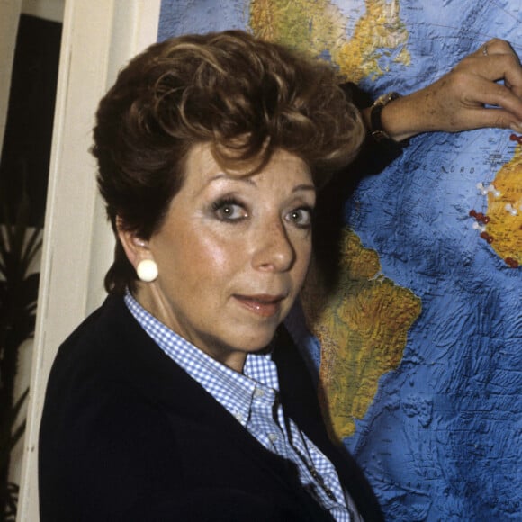 En France, à Paris, Marthe Mercadier chez elle en août 1985.