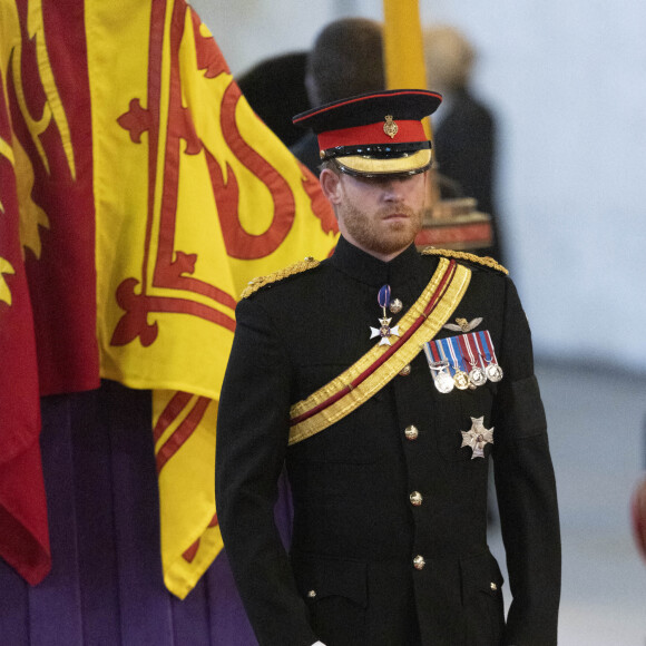 Le prince Harry, duc de Sussex - Veillée des petits-enfants de la reine Elizabeth II au Westminster Hall à Londres, Royaume Uni, le 17 septembre 2022. 