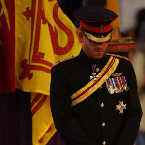 Le prince Harry, duc de Sussex - Veillée des petits-enfants de la reine Elizabeth II au Westminster Hall à Londres, Royaume Uni, le 17 septembre 2022. 