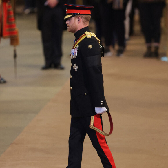 Le prince Harry, duc de Sussex - Veillée des petits-enfants de la reine Elizabeth II au Westminster Hall à Londres, Royaume Uni, le 17 septembre 2022. 