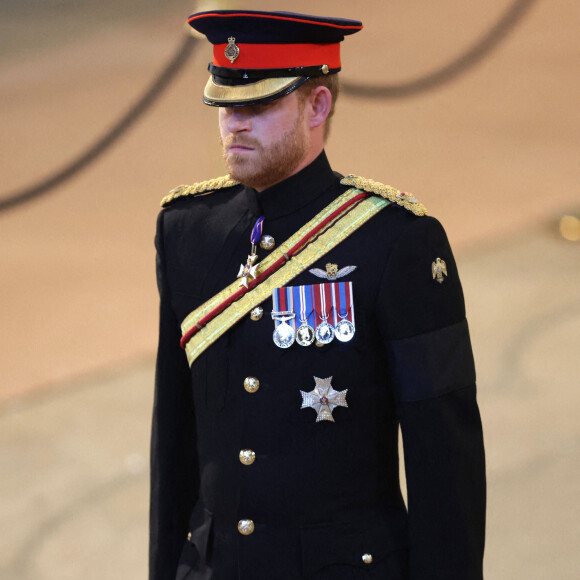 Le prince Harry, duc de Sussex - Veillée des petits-enfants de la reine Elizabeth II au Westminster Hall à Londres, Royaume Uni, le 17 septembre 2022. 