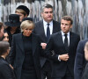 Le président Emmanuel Macron et sa femme Brigitte - Arrivées au service funéraire à l'Abbaye de Westminster pour les funérailles d'Etat de la reine Elizabeth II d'Angleterre.