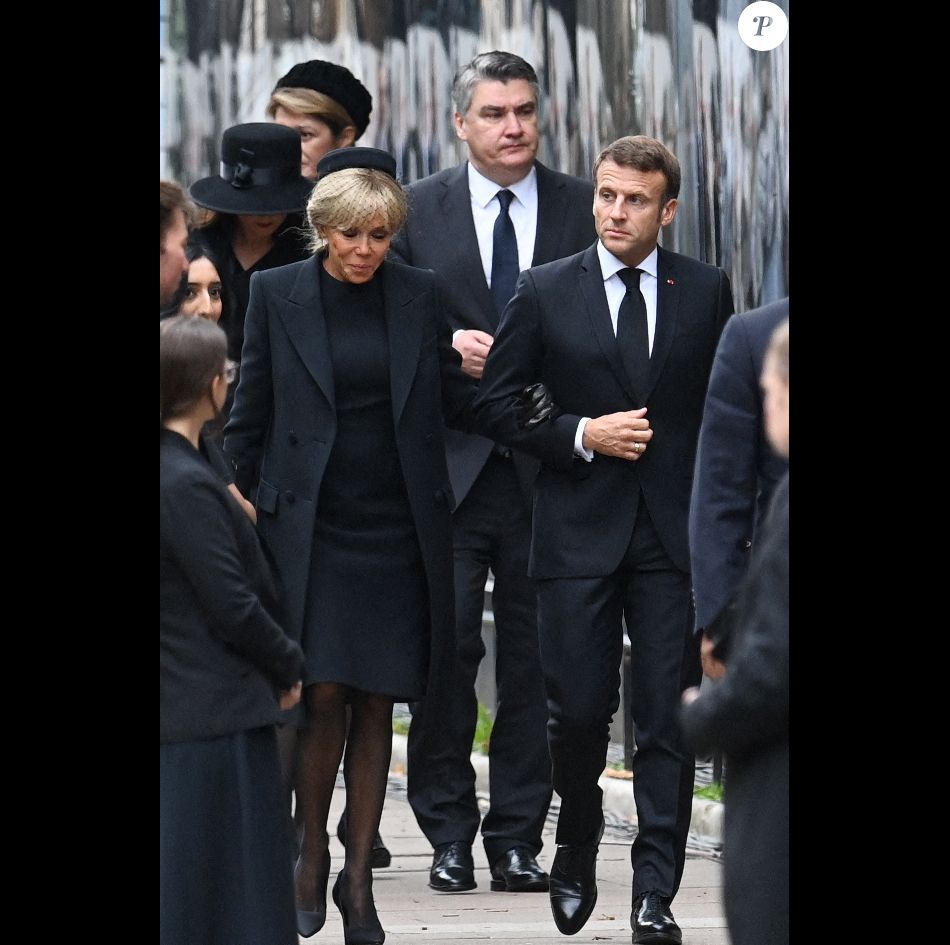 Le président Emmanuel Macron et sa femme Brigitte - Arrivées au service ...