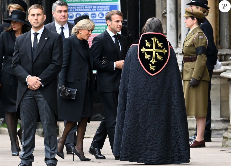 Le président Emmanuel Macron et sa femme Brigitte - Arrivées au service ...