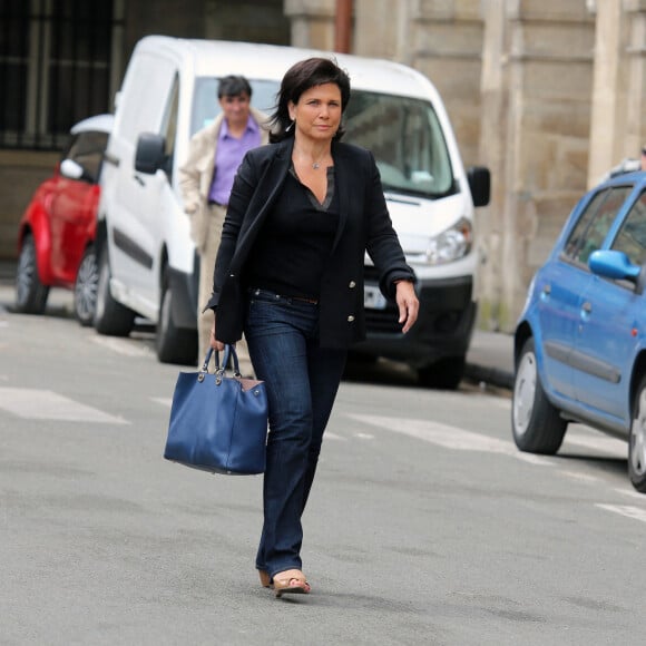 La journaliste Anne Sinclair va voter à Paris. Le 10 juin 2021.