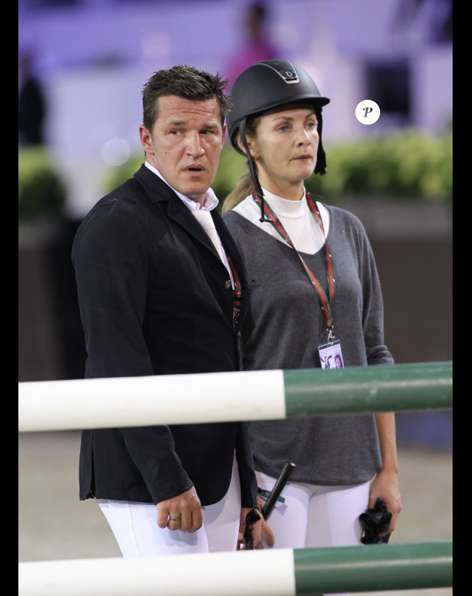 Benjamin et sa femme Vanessa, complices, lors des Gucci Masters, à Villepinte, le 3 décembre 2011.