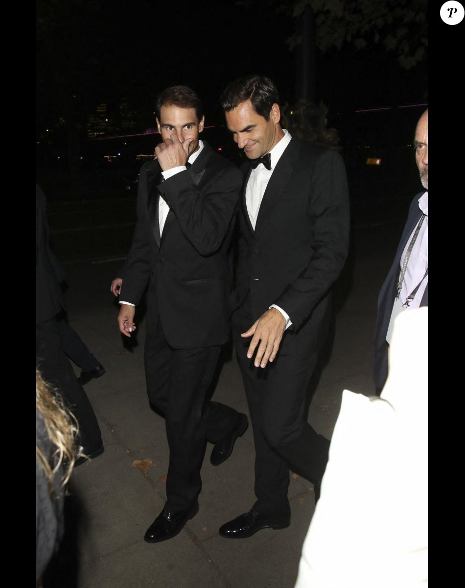 Roger Federer et Rafael Nadal au dîner "Laver Cup" à Londres, le 22 septembre 2022.