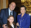 Jacques Chirac, Simone Veil et sa petite-fille Rebecca au Sénat à Paris. Le 16 mars 2010