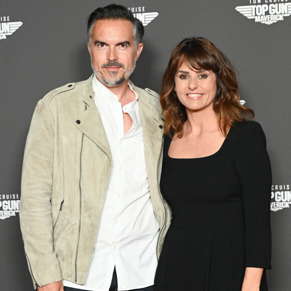 Faustine Bollaert et son mari Maxime Chattam - Avant-première du film "Top Gun Maverick" à l'UGC Normandie à Paris. © Coadic Guirec/Bestimage