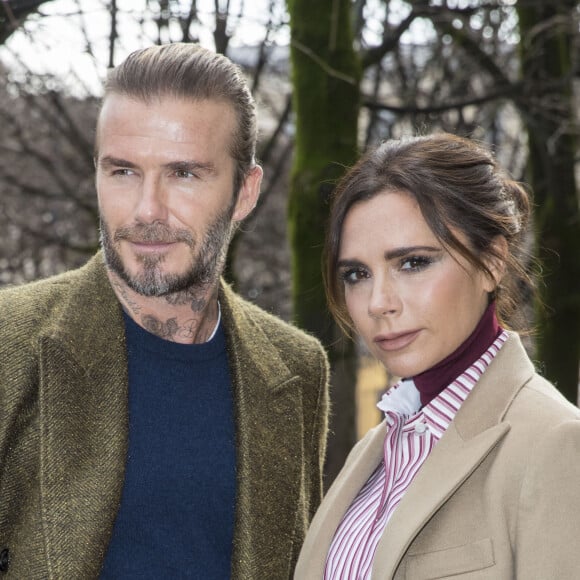 David Beckham et sa femme Victoria - People au défilé de mode " Louis Vuitton " Hommes Automne-Hiver 2018 au Palais Royal à Paris © Olivier Borde / Bestimage 