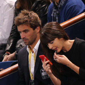 Nolwenn Leroy et Arnaud Clement assistent a l'Open Masters 1000 de Tennis Paris Bercy le 1er novembre 2013.