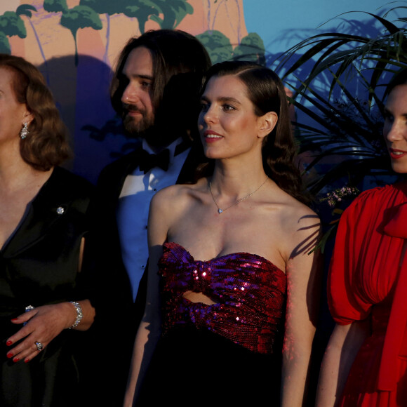 Carole Bouquet, Charlotte Casiraghi et son compagnon Dimitri Rassam, Tatiana Santo Domingo - 65ème édition du Bal de la Rose donné au profit de la Fondation Princesse Grace sur le thème de la Riviera, une idée de K. Lagerfeld, à la Salle des Etoiles du Sporting Monte-Carlo à Monaco, le 30 mars 2019. © Jean-François Ottonello / Nice Matin / Bestimage 