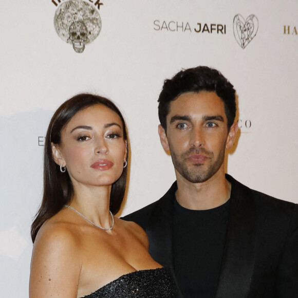 Rachel Legrain-Trapani (Miss France 2007) et son compagnon Valentin Léonard - Photocall de la 10ème édition du "Global Gift Gala 2021" à l'hôtel Four Seasons Hotel George V à Paris le 30 octobre 2021. © Marc Ausset Lacroix/Bestimage 