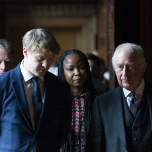 Le roi Charles III d'Angleterre et Camilla Parker Bowles, reine consort d'Angleterre, organisent une réception pour célébrer les communautés sud-asiatiques britanniques, au palais de Holyroodhouse à Édimbourg (Ecosse), le 3 octobre 2022.