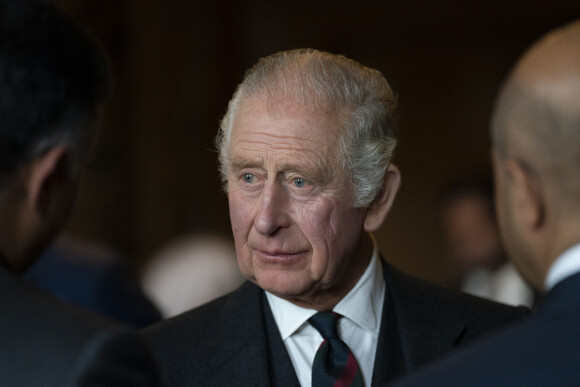 Le roi Charles III d'Angleterre et Camilla Parker Bowles, reine consort d'Angleterre, organisent une réception pour célébrer les communautés sud-asiatiques britanniques, au palais de Holyroodhouse à Édimbourg (Ecosse), le 3 octobre 2022.