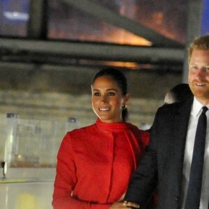 Le prince Harry, duc de Sussex et Meghan Markle, duchesse de Sussex, arrivent au "One Young World Summit 2022" à Manchester, le 5 septembre 2022. 