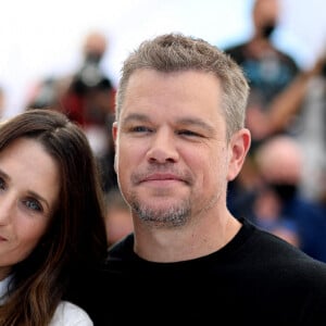 Camille Cottin, Matt Damon au photocall du film Stillwater (Hors compétition) lors du 74ème festival international du film de Cannes le 9 juillet 2021 © Borde / Jacovides / Moreau / Bestimage.