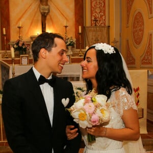 Mariage religieux en l'église de Villanova d'Alizée et Grégoire Lyonnet - Villanova le 18 juin 2016 © Olivier Huitel - Olivier Sanchez / Bestimage - Crystal