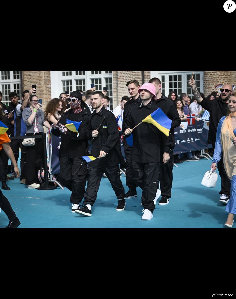 Kalush Orchestra, Ukraine, au photocall de "l'Eurovision 2022" à Turin, le 8 mai 2022.
