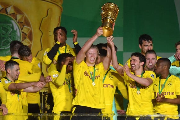 Match de football en finale de la Coupe d'Allemagne : Dortmund gagne face à Leipzig 4 à 1 au stade Olympiastadion. © Imago / Panoramic / Bestimage