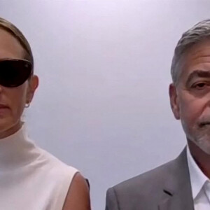 George Clooney et Julia Roberts en visio lors de l'émission "Jimmy Kimmel Live", pour la promotion du film "The Tender Bar".