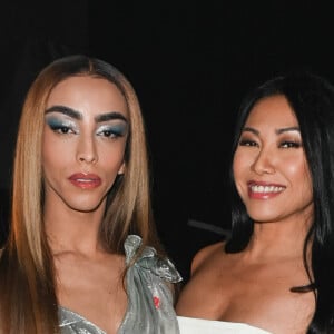 Exclusif - Bilal Hassani et Anggun - Backstage - Enregistrement de l'émission "Les stars chantent pour le Sidaction - 40 ans de chansons de Céline Dion" au Palais des Sports à Paris. Le 16 mars 2022 © Cyril Moreau-Coadic Guirec / Bestimage