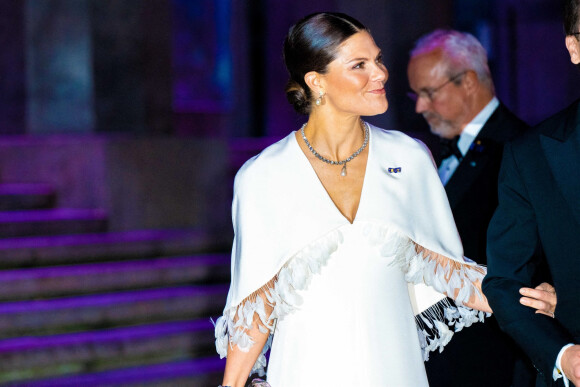 La princesse Victoria de Suède lors d'une soirée de concert offerte au roi et à la reine de Suède à Stockholm, à l'occasion du voyage officiel du couple royal des Pays-Bas en Suède. Le 12 octobre 2022