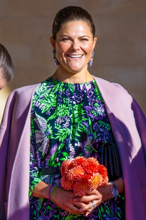 La princesse Victoria de Suède - Le roi Willem-Alexander et la reine Maxima des Pays-Bas au déjeuner en leur honneur à l'Hôtel de Ville de Stockholm, dans le cadre de leur visite d'Etat de trois jours en Suède. Le 12 octobre 2022. 