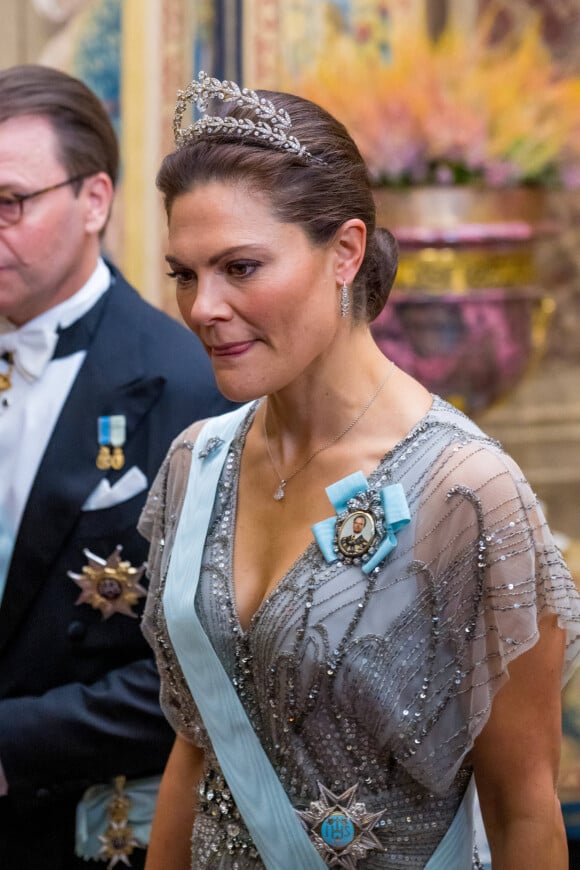 La princesse Victoria de Suède - La famille royale de Suède lors du dîner de gala pour la société civile donné dans la galerie Carl XI au Palais royal de Stockholm, Suède, le 29 septembre 2022. 