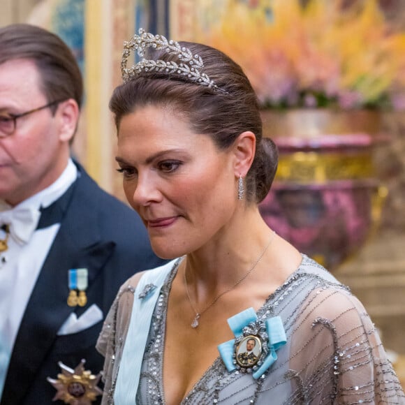 La princesse Victoria de Suède - La famille royale de Suède lors du dîner de gala pour la société civile donné dans la galerie Carl XI au Palais royal de Stockholm, Suède, le 29 septembre 2022. 