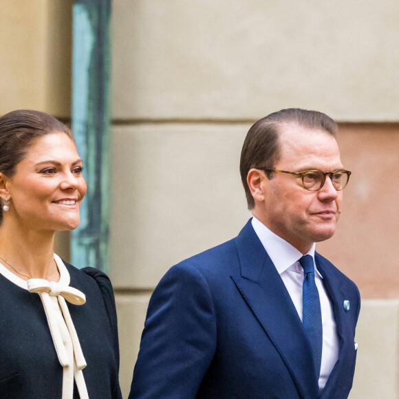 La princesse Victoria de Suède et le prince Daniel de Suède - La famille royale de Suède lors du service religieux pour l'ouverture du Parlement 2022 (Riksmötets öppnande) à la cathédrale Storkyrkan à Stockholm, Suède, le 27 septembre 2022. 