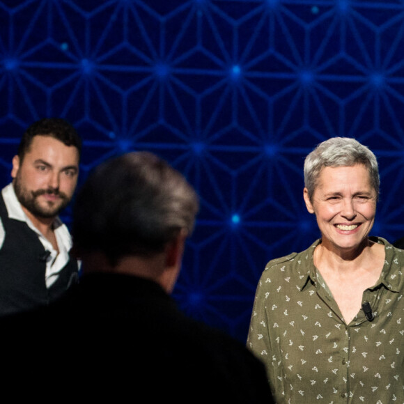 Exclusif - Le neveu de Florent Pagny, Mathias, et sa mère Marie Pascale - Enregistrement de l'émission "La boite à secrets" N°2, présentée par F.Bollaert, et qui sera diffusée le 20 décembre sur France 3 en prime time. Le 8 octobre 2019 © Tiziano Da Silva / Bestimage