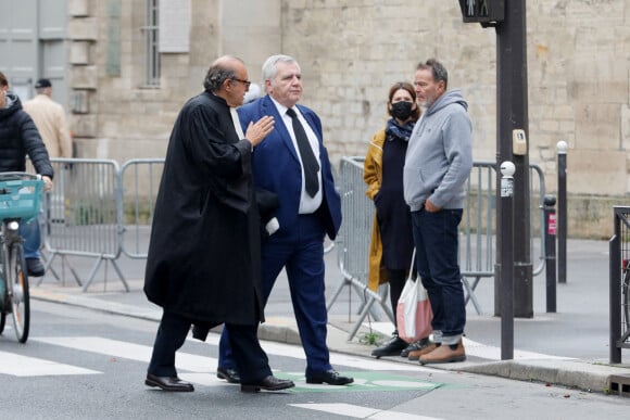 Exclusif - Hervé Temime, Thierry Herzog - Obsèques de l'avocat Jean-Louis Pelletier en l'église Saint-Jacques du Haut Pas à Paris le 18 octobre 2022.  