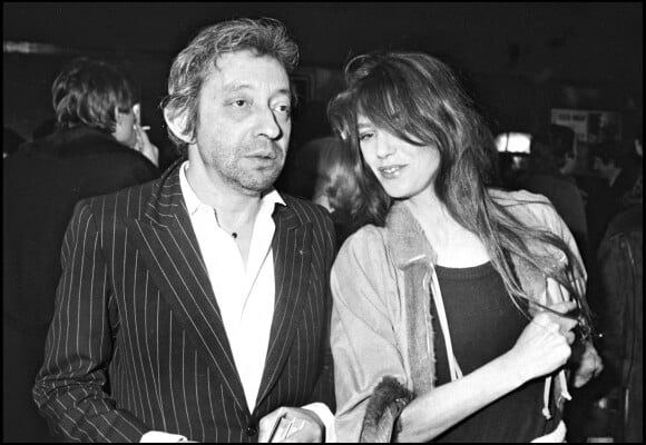 Serge Gainsbourg et Jane Birkin lors d'une soirée franco-italienne.