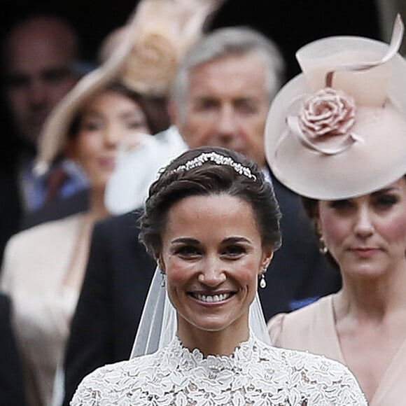 Pippa Middleton et Catherine (Kate) Middleton, duchesse de Cambridge - Mariage de P. Middleton et J. Matthew, en l'église St Mark Englefield, Berkshire, Royaume Uni, le 20 mai 2017. 