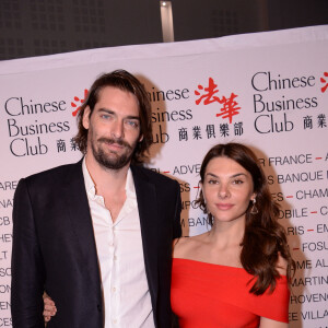 Camille Lacourt et sa compagne Alice Detollenaere lors du déjeuner d'affaires "Edition Spéciale Femmes" au Pavillon Cambon Potel et Chabot, à Paris, le 9 mars 2020. © Rachid Bellak/Bestimage