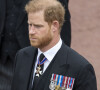 Le prince Harry, duc de Sussex - Procession pédestre des membres de la famille royale depuis la grande cour du château de Windsor (le Quadrangle) jusqu'à la Chapelle Saint-Georges, où se tiendra la cérémonie funèbre des funérailles d'Etat de reine Elizabeth II d'Angleterre.