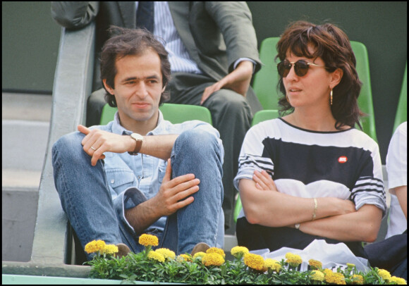 Jean-Jacques Goldman à Roland Garros en 1990 avec Catherine Morlet